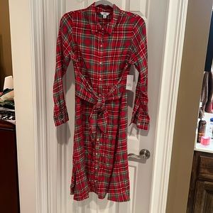 Ladies red plaid dress NWT Croft and barrow Small